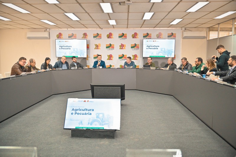 Novo secretário de Agricultura do Estado, Clair Kuhn, fala durante encontro da Câmara de Agricultura