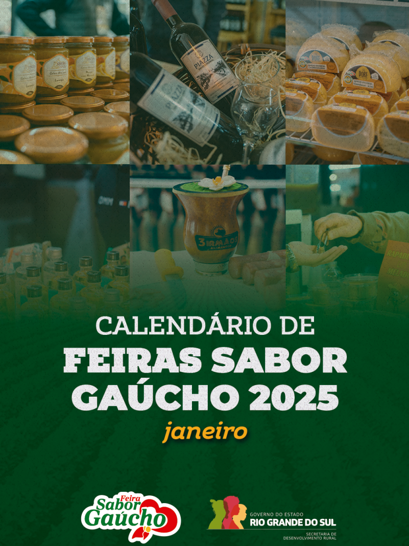 Banner com o calendário de Feiras Sabor Gaúcho 2025