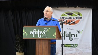 Secretário Covatti fala durante a cerimônia de lançamento da Expoagro Afubra